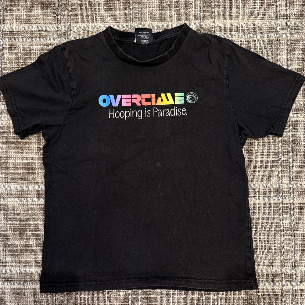 Overtime Black Kids T-Shirt with Rainbow Logo